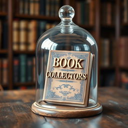 A captivating image of a glass bell jar elegantly encasing an intricate, vintage book