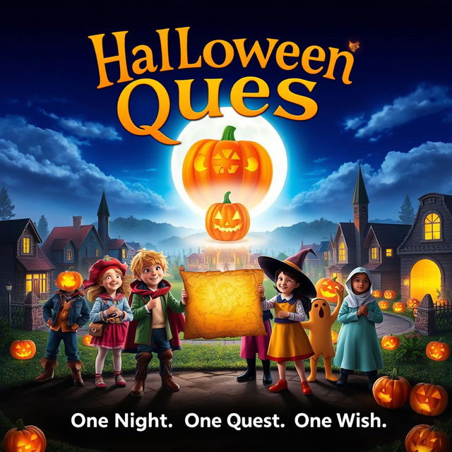 A captivating movie poster for 'Halloween Quest'