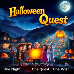 A captivating movie poster for 'Halloween Quest'