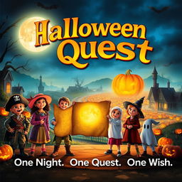 A captivating movie poster for 'Halloween Quest'