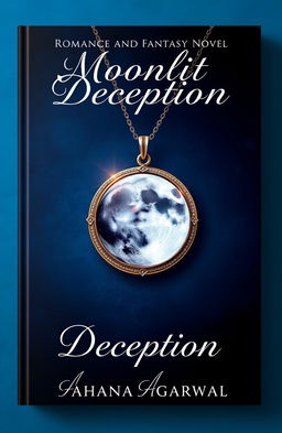 A stunning book cover for the romance and fantasy novel titled 'Moonlit Deception' by Aahana Agarwal