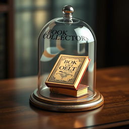 A visually stunning three-dimensional book cover design featuring a book encased inside a beautiful glass bell jar