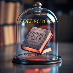 A visually stunning three-dimensional book cover design featuring a book encased inside a beautiful glass bell jar