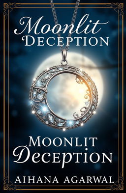 A visually captivating book cover design for the romance and fantasy novel titled 'Moonlit Deception' by Aahana Agarwal