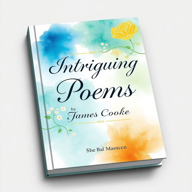 An elegant book cover design featuring the title 'Intriguing Poems by James Cooke: Author & Poet'