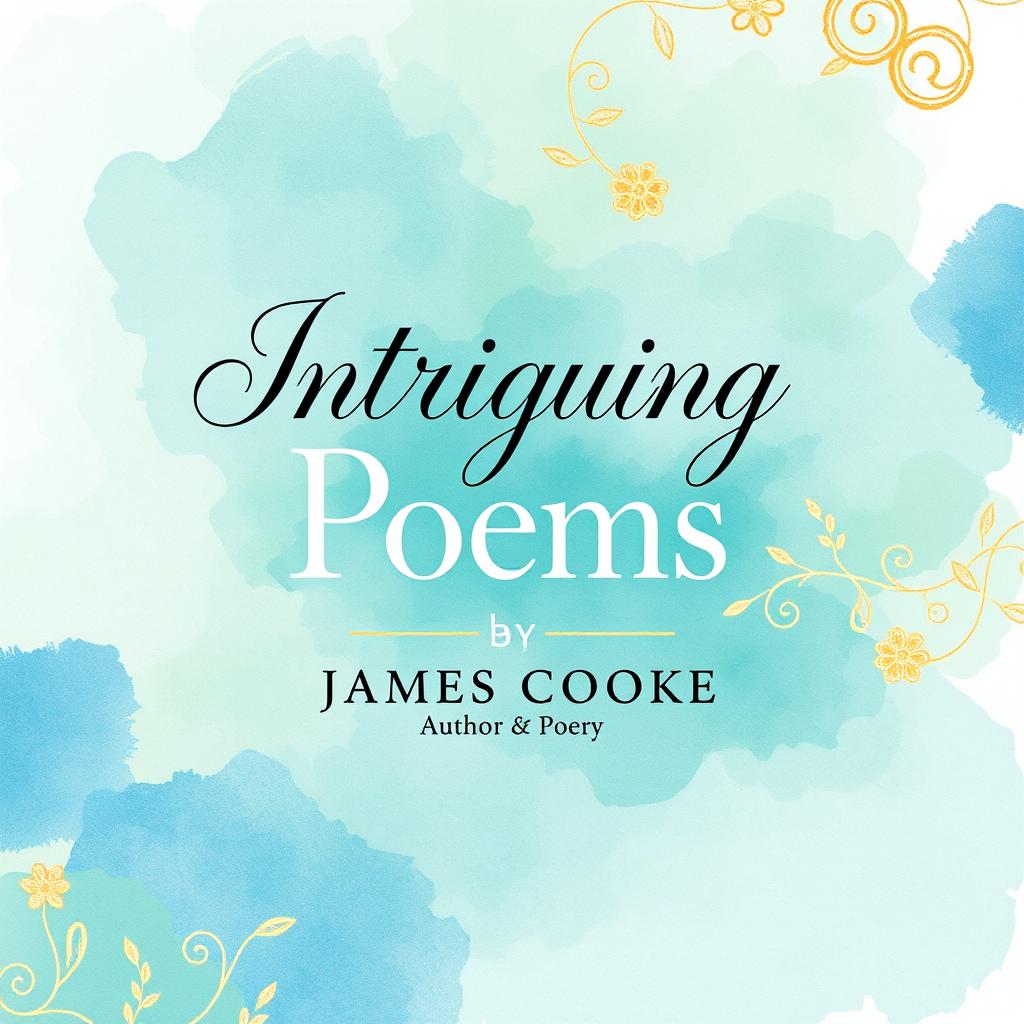 An elegant book cover design featuring the title 'Intriguing Poems by James Cooke: Author & Poet'