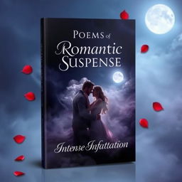 A captivating book cover design for 'Poems of Romantic Suspense: Intense Infatuation'