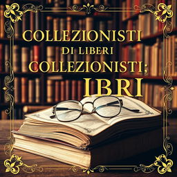 A captivating book cover design for the title 'COLLEZIONISTI DI LIBRI: Navigando tra i tesori dei bibliofili