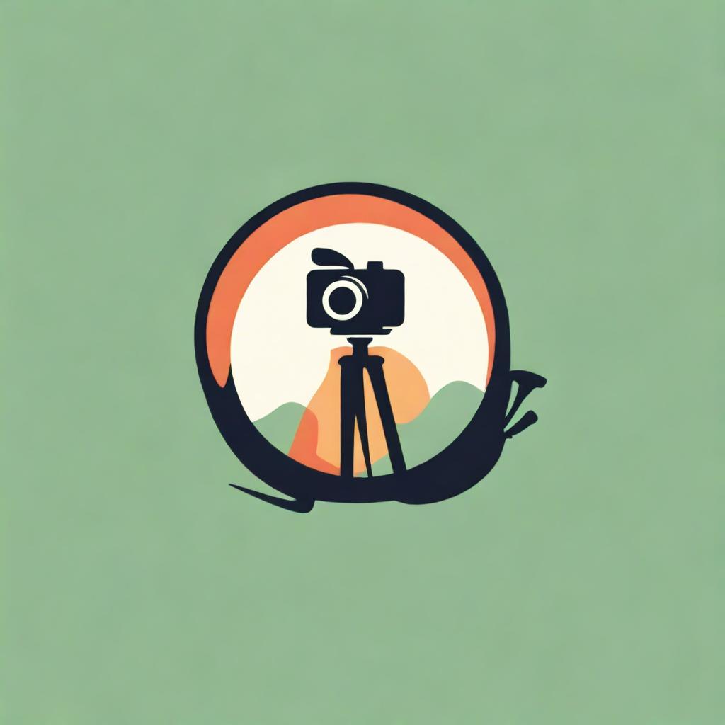 A sleek logo featuring a paintbrush, a vinyl record, and a vintage camera in stylish design.