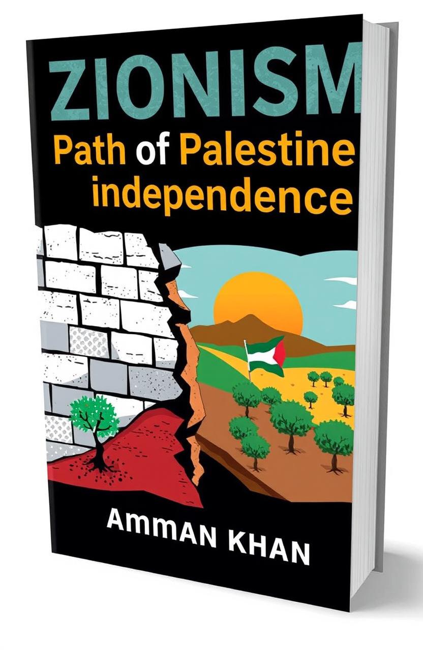 A powerful and thought-provoking book cover representing the themes of Zionism and Palestine