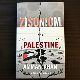 A serious and impactful book cover focusing on the themes of Zionism and Palestine