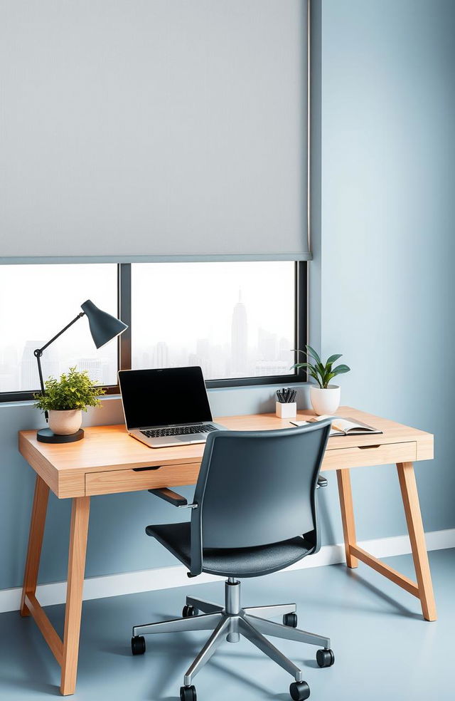 An aesthetically pleasing workspace designed for productivity