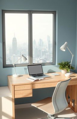 An aesthetically pleasing workspace designed for productivity
