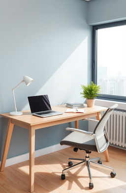 An aesthetically pleasing workspace designed for productivity