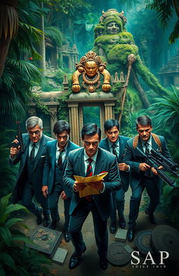 A thrilling scene depicting 7 Mafia members and 3 deactivators in a high-stakes treasure hunt set in Asia