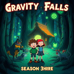 A captivating artwork inspired by the animated series Gravity Falls, showcasing the mystery and adventure of the show's third season