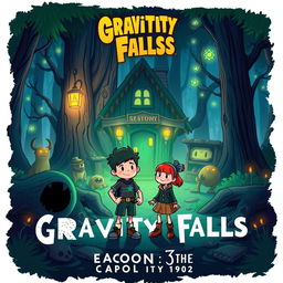 A captivating artwork inspired by the animated series Gravity Falls, showcasing the mystery and adventure of the show's third season