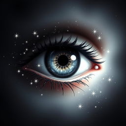A creatively crafted image of a single, mesmerizing eye that embodies the essence of revenge