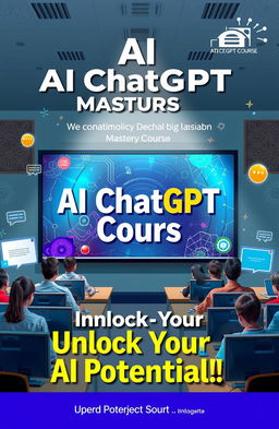 A comprehensive and engaging promotional graphic for an AI ChatGPT Mastery Course in Indonesia