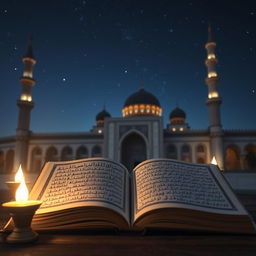 A serene and reflective scene depicting the essence of illumination and wisdom, inspired by the teachings of Ibn Ata'illah Al-Sakandari