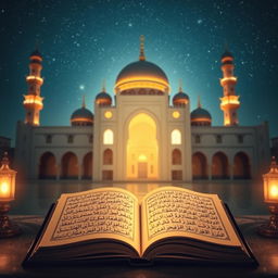 A serene and reflective scene depicting the essence of illumination and wisdom, inspired by the teachings of Ibn Ata'illah Al-Sakandari