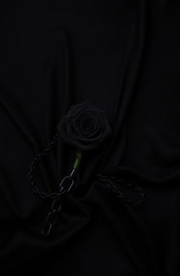 A dramatic and elegant composition featuring a deep black background