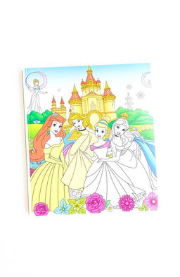 A beautiful coloring book featuring Disney princess characters in classic poses