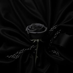 A dramatic and elegant composition showcasing a deep black background