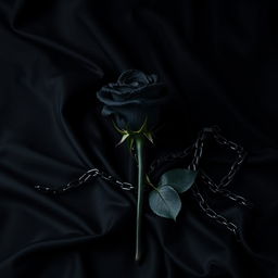 A dramatic and elegant composition showcasing a deep black background