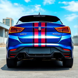 A striking Maruti Suzuki Baleno 2023 featuring a rear design inspired by the Lamborghini Evo STO