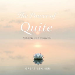 A serene and minimalist book cover design for the title "The Power of Quiet: Cultivating Inner Peace in Everyday Life" by Great Learner