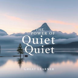 A calm and captivating book cover design for the title "The Power of Quiet" by Great Learner
