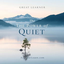 A calm and captivating book cover design for the title "The Power of Quiet" by Great Learner
