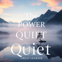 A calm and captivating book cover design for the title "The Power of Quiet" by Great Learner