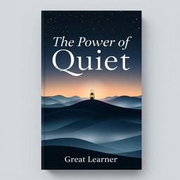 A captivating and minimalist book cover design for the title "The Power of Quiet" by Great Learner