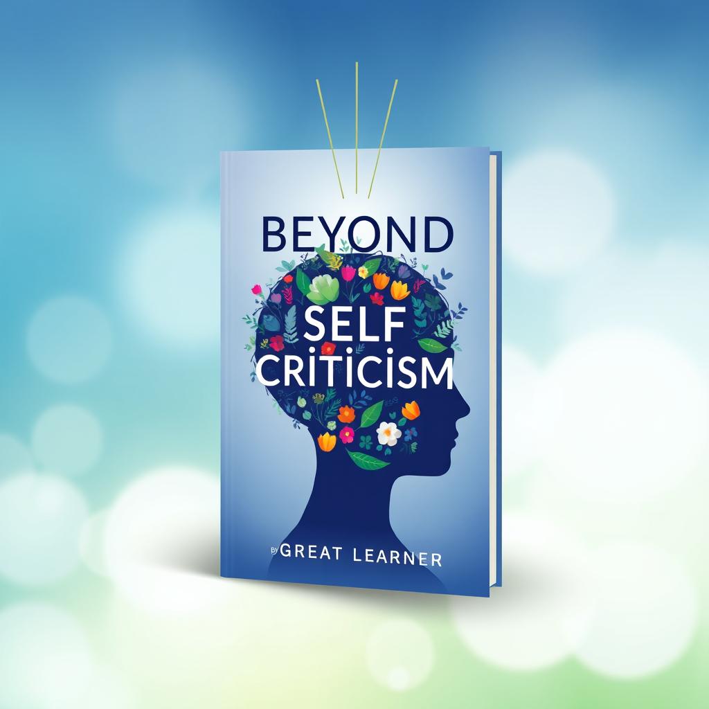 A visually striking book cover design for 'Beyond Self-Criticism' by Great Learner