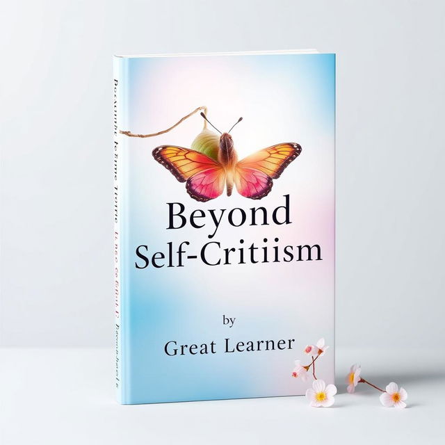 An engaging book cover design for 'Beyond Self-Criticism' by Great Learner