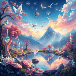A beautiful illustration depicting the essence of 'El cuco de cristal', capturing the surreal and whimsical nature of glass cucos