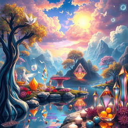 A beautiful illustration depicting the essence of 'El cuco de cristal', capturing the surreal and whimsical nature of glass cucos