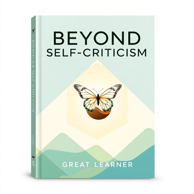 A motivational and thoughtful book cover design for "Beyond Self-Criticism" by Great Learner