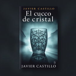 An imaginative book cover design for 'El cuco de cristal' by Javier Castillo, featuring a mysterious, intricately designed glass cuco in the center