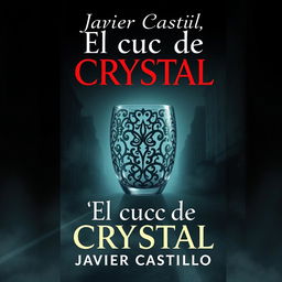 An imaginative book cover design for 'El cuco de cristal' by Javier Castillo, featuring a mysterious, intricately designed glass cuco in the center