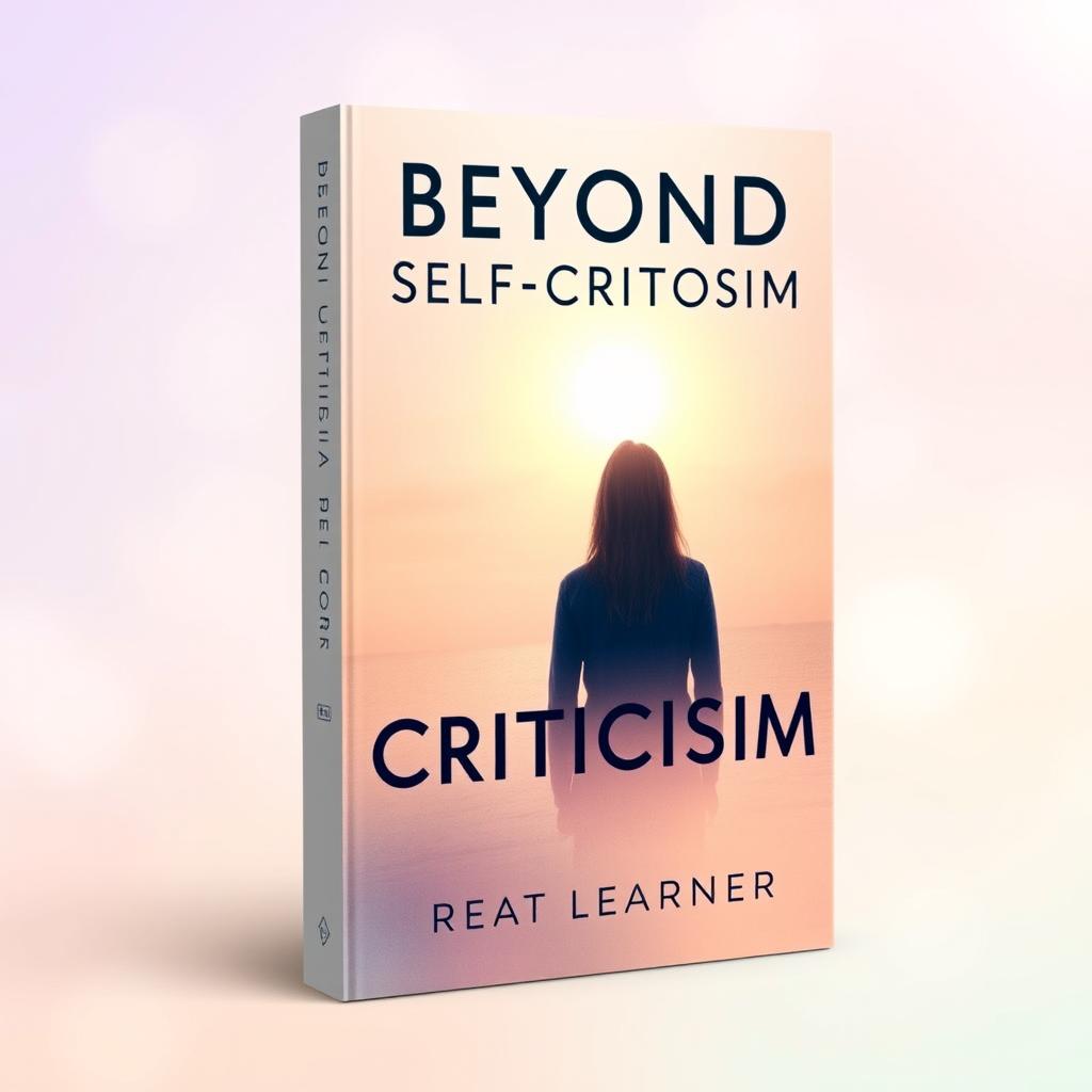 A thought-provoking and empowering book cover design for "Beyond Self-Criticism" by Great Learner