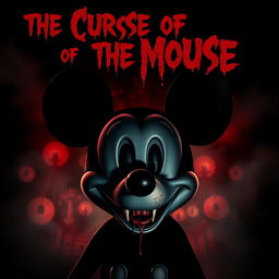 A chilling movie poster featuring a dark, eerie version of a familiar mouse character resembling Mickey Mouse, with a sinister smile and a bloodied mouth