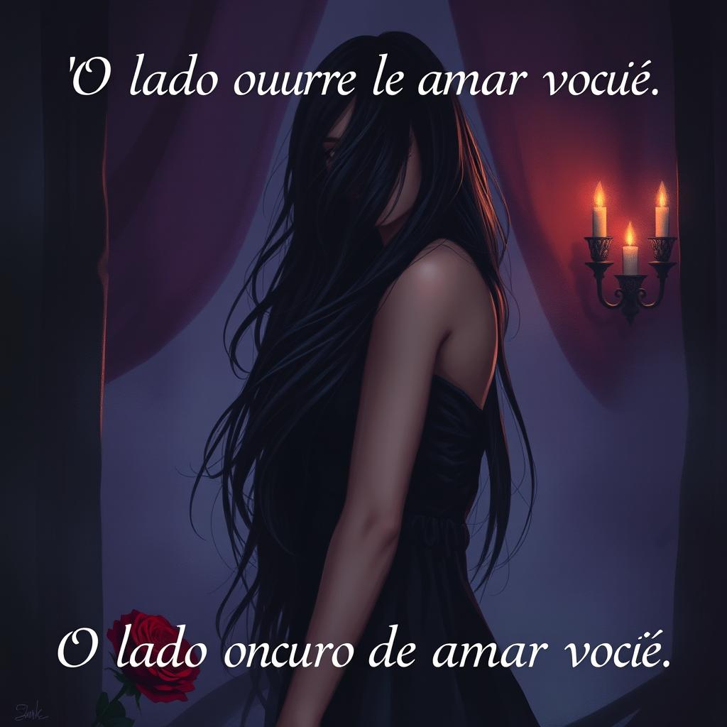 A captivating cover illustration for a book titled 'O lado obscuro de amar você'