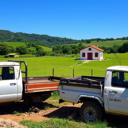 A beautiful landscape featuring a picturesque farm