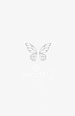 A logo design featuring a white spiral (girazol) and a butterfly elegantly intertwined