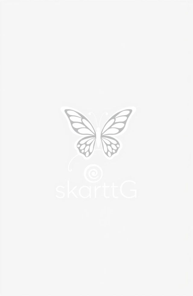 A logo design featuring a white spiral (girazol) and a butterfly elegantly intertwined