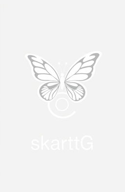A logo design featuring a white spiral (girazol) and a butterfly elegantly intertwined