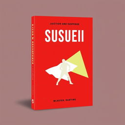 A minimalist book cover design for an action and suspense novel, featuring bold graphic elements